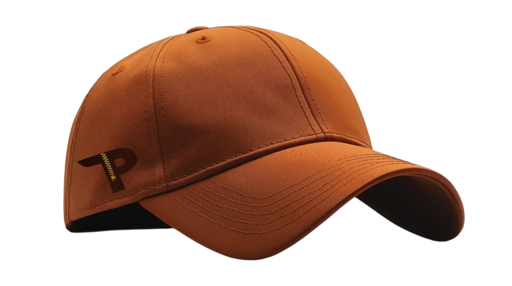 Branded baseball cap with custom logo for promotional use