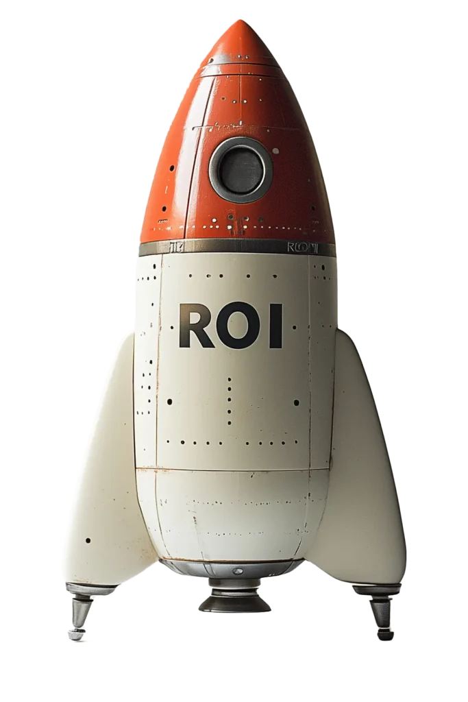 Promotional design with logo showing strong ROI through brand visibility