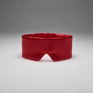Red Satin Eye Mask with Nose Cutout for Comfortable Sleep